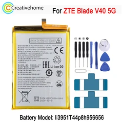 Replacing Battery For ZTE Blade V40 5G Phone li3951T44p8h956656 5060mAh Rechargeable Li-Polymer Battery Replacement