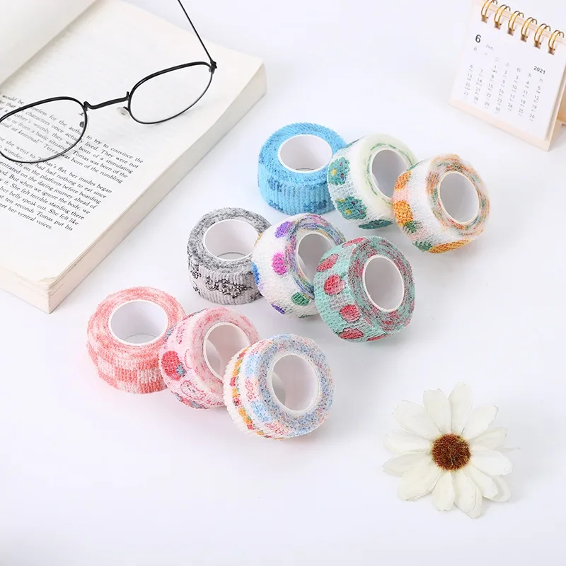 3-5 Stück Flex Nagel Fingers chutz Bandage Stern Herz Roll Tape Wrap atmungsaktive schützende selbst klebende Bandage Maniküre-Tool