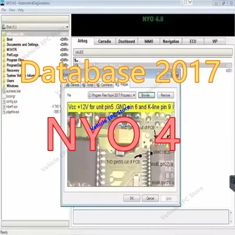 NYO 4 Full Database 2017Airbag +Instrument Panel+Radio+IMMO+Navigation AutoData Repair Software WindowsXP/7/8/10 Diagnostic Tool