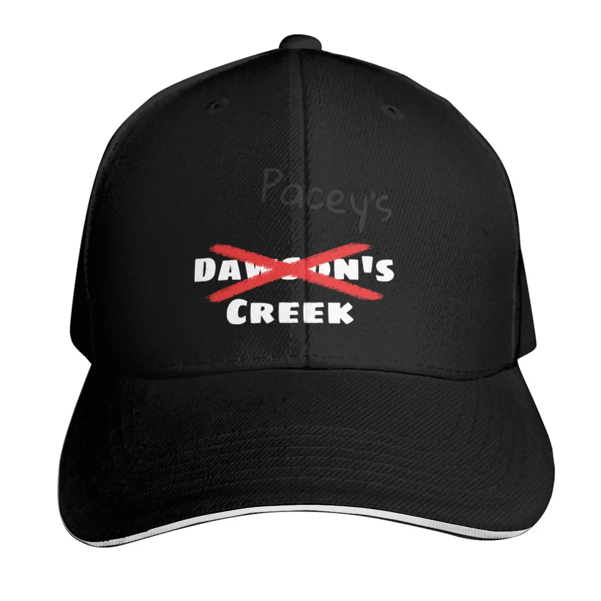 Pacey’s Creek Baseball Cap Cotton Twill Breathable Contrast Two Tone Brim Snapback Flat Bill