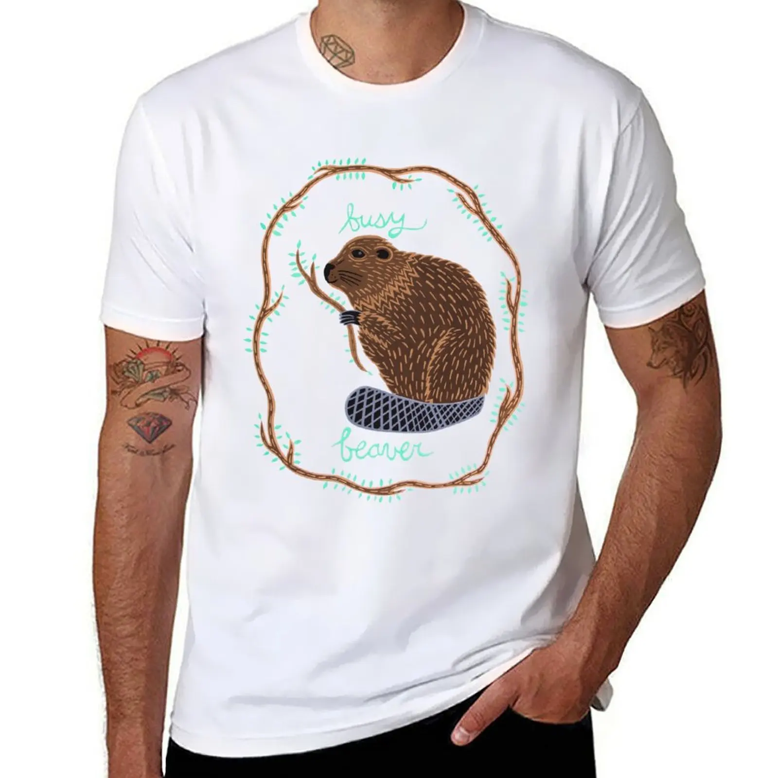 

Busy Beaver T-Shirt printed t shirts for man man t shirts for men casual T-Shirt