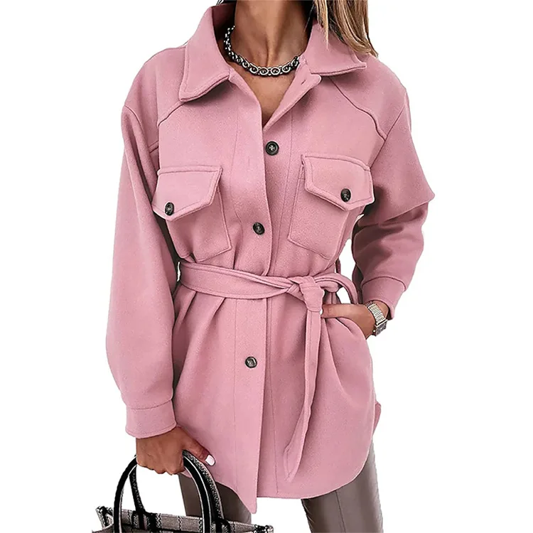 Women's Lapel Single Breasted Woolen Coat Elegant Commute Versatile Slim Fit Warm Comfort Casual Windproof Daily Wear Outerwear