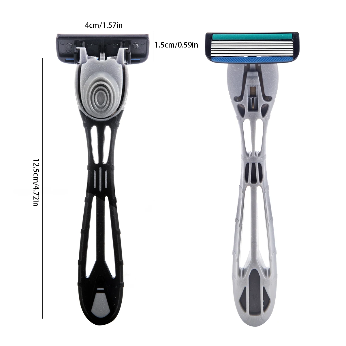 Personal Health Care Safety Razor Sustainable Manual - 6-Layer Stainless Steel - (1 Handle + 12 / 17 Blades/ Men /Women/Unisex)
