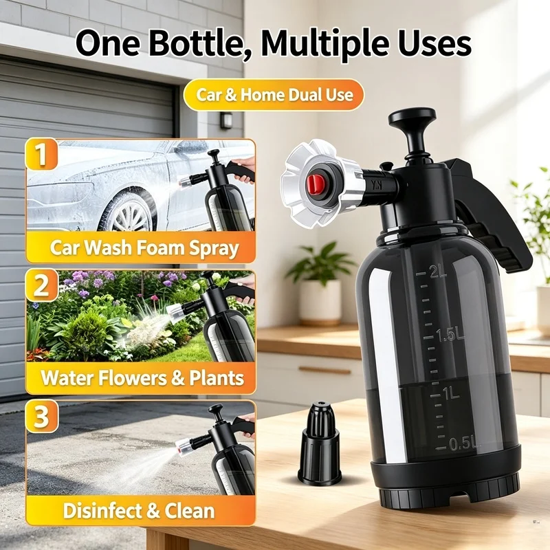 1Pc Handheld Pneumatic Foam Sprayer Household Cleaning Tool for Car Wash Garden Window Floor