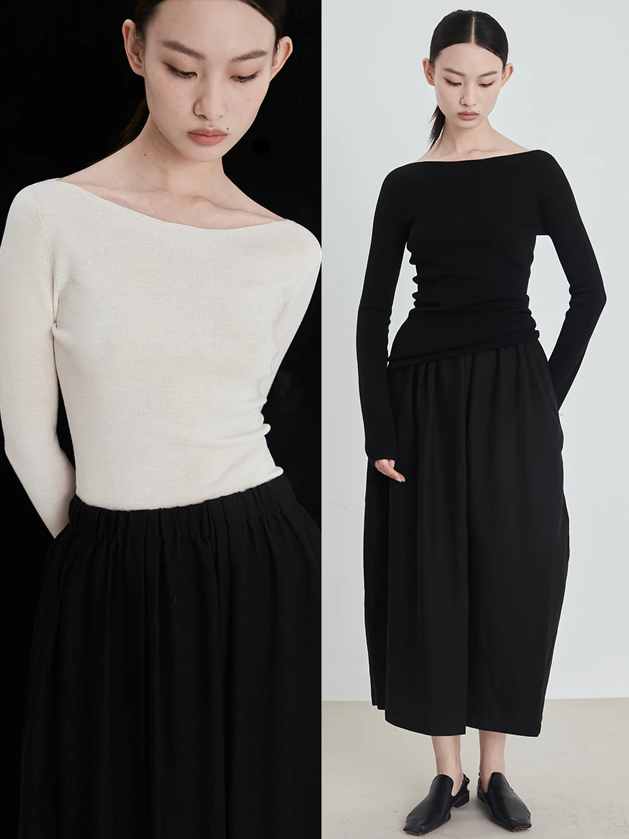 

Whitecube, весна 2021, женская трикотажная длинная основа Sve irt Sl Neline, облегающая шерстяная смесь Quali Neline Design