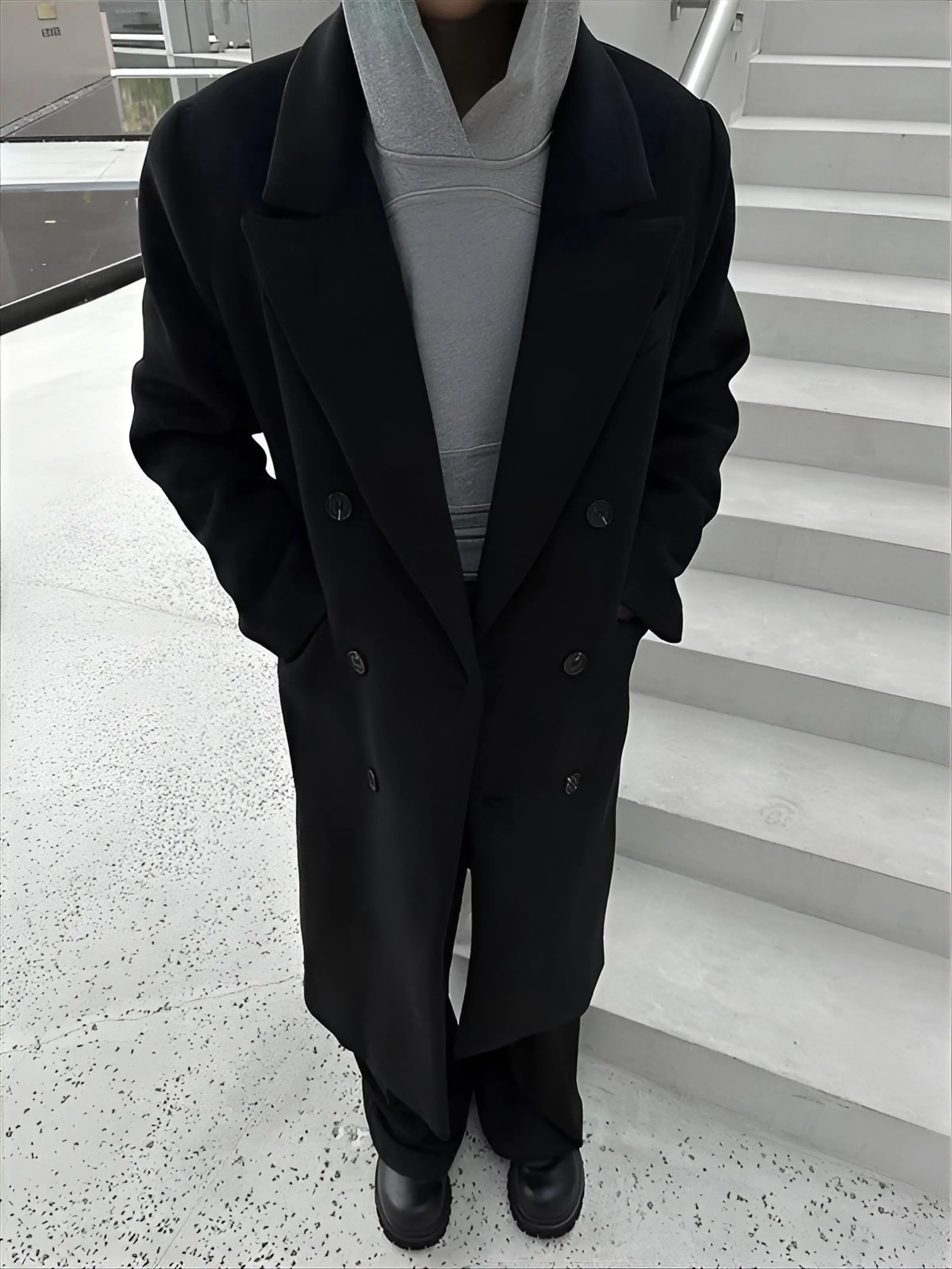 

Мужское пальто из шерстяной смеси, водонепроницаемое, ветрозащитное, герметичное, непромокаемое, всепогодное, с застежкой-молнией.