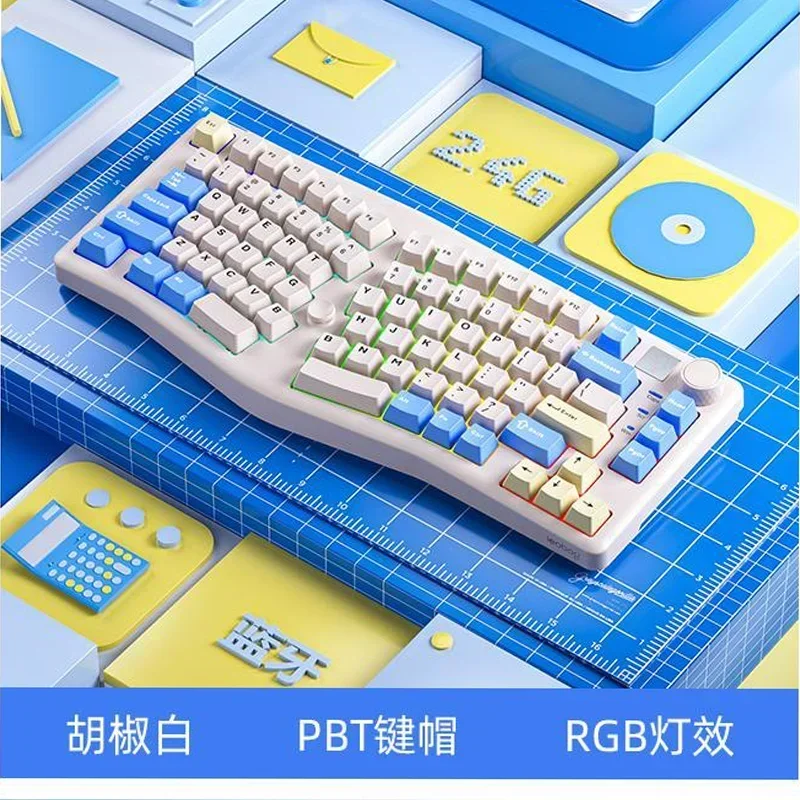 New Leobog Alice A75 Mechanical Keyboard 3Mode 2.4G Wireless Gamer Keyboard Ergonomics Hot swap RGB TOP AliceA75 Gaming Keyboard