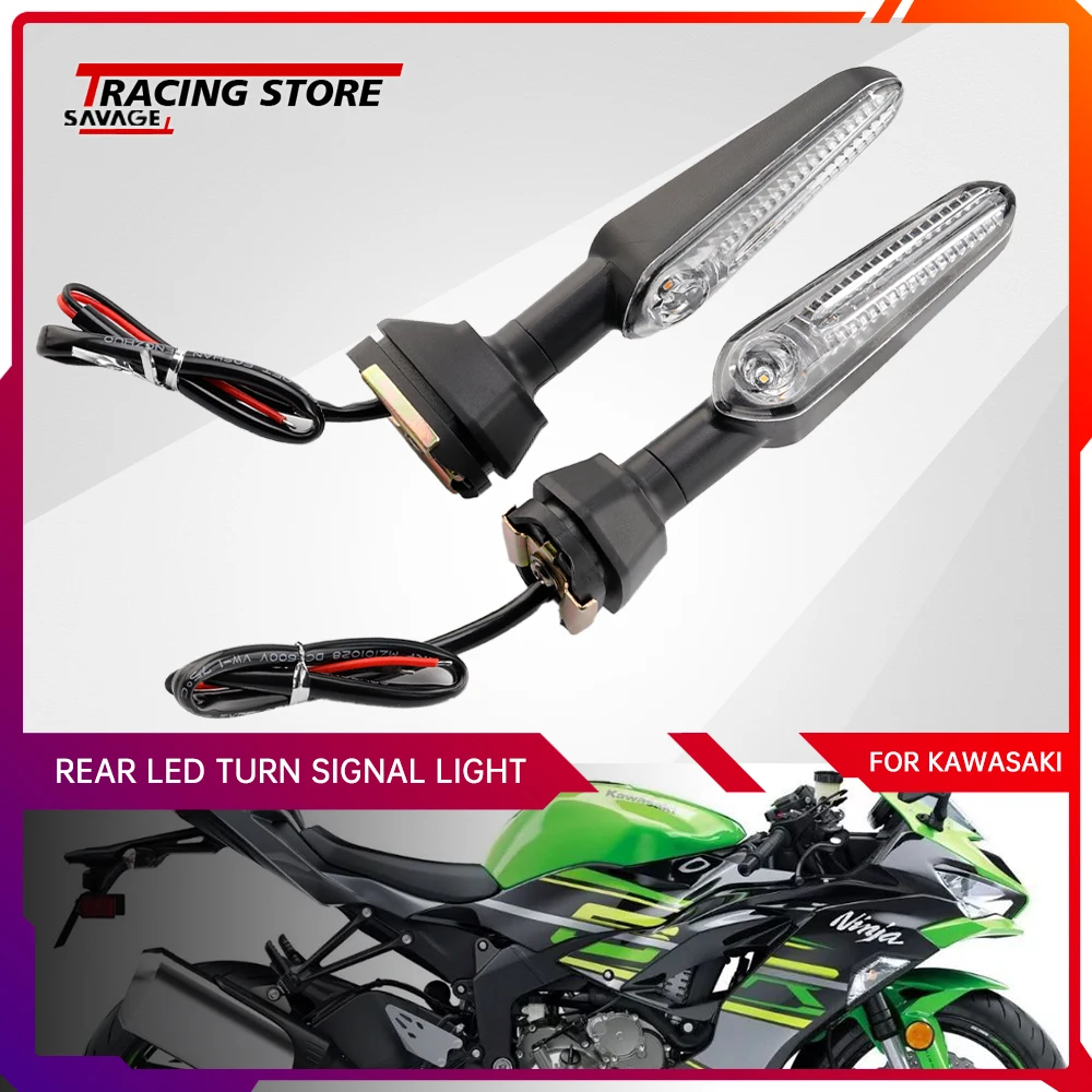 

Задсветильник светодиодный указатель поворота для KAWASAKI NINJA ZX6R ZX10R ZX10RR 1000SX 650 H2 H2R 1000SX 400 KLX230, световой индикатор для мотоцикла