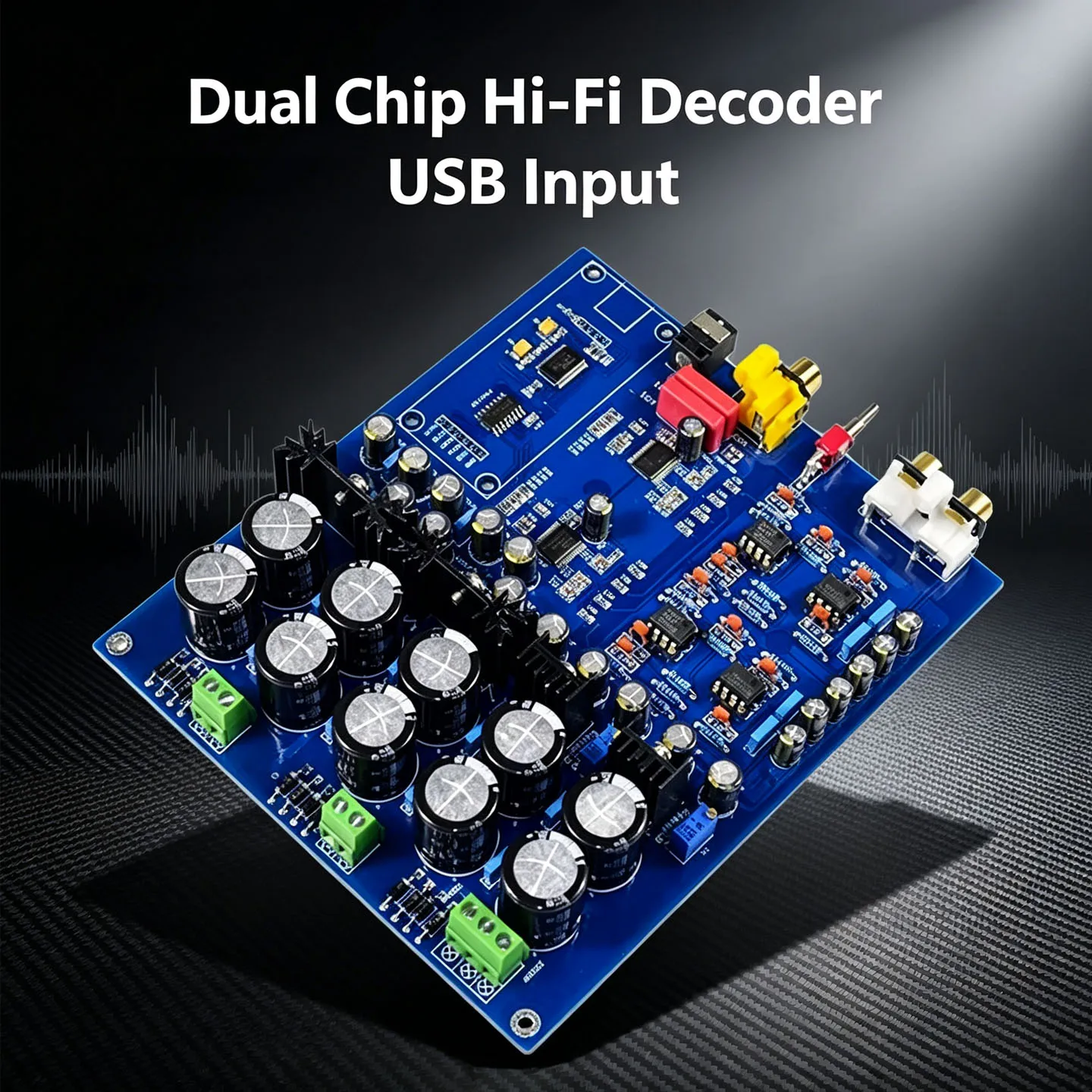 YJCO AK4396VF AK4113 Dual Chip HiFi DAC Decoder Board Optical Coaxial USB Input 24Bit 192KHz Audio Amplifier PCB