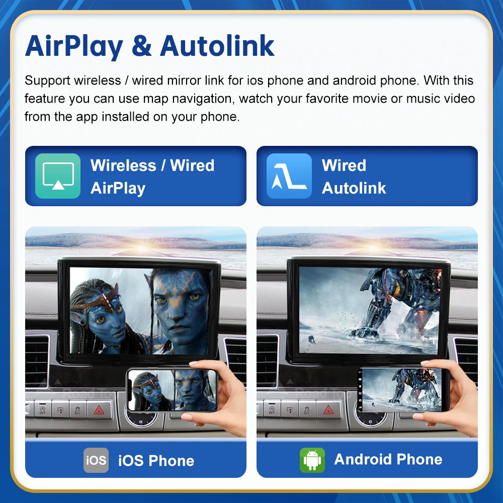 الطريق العلوي اللاسلكي أندرويد السيارات لأودي سيارة A8 2012-2018 Carplay واجهة مرآة لينك الهواء اللعب #4