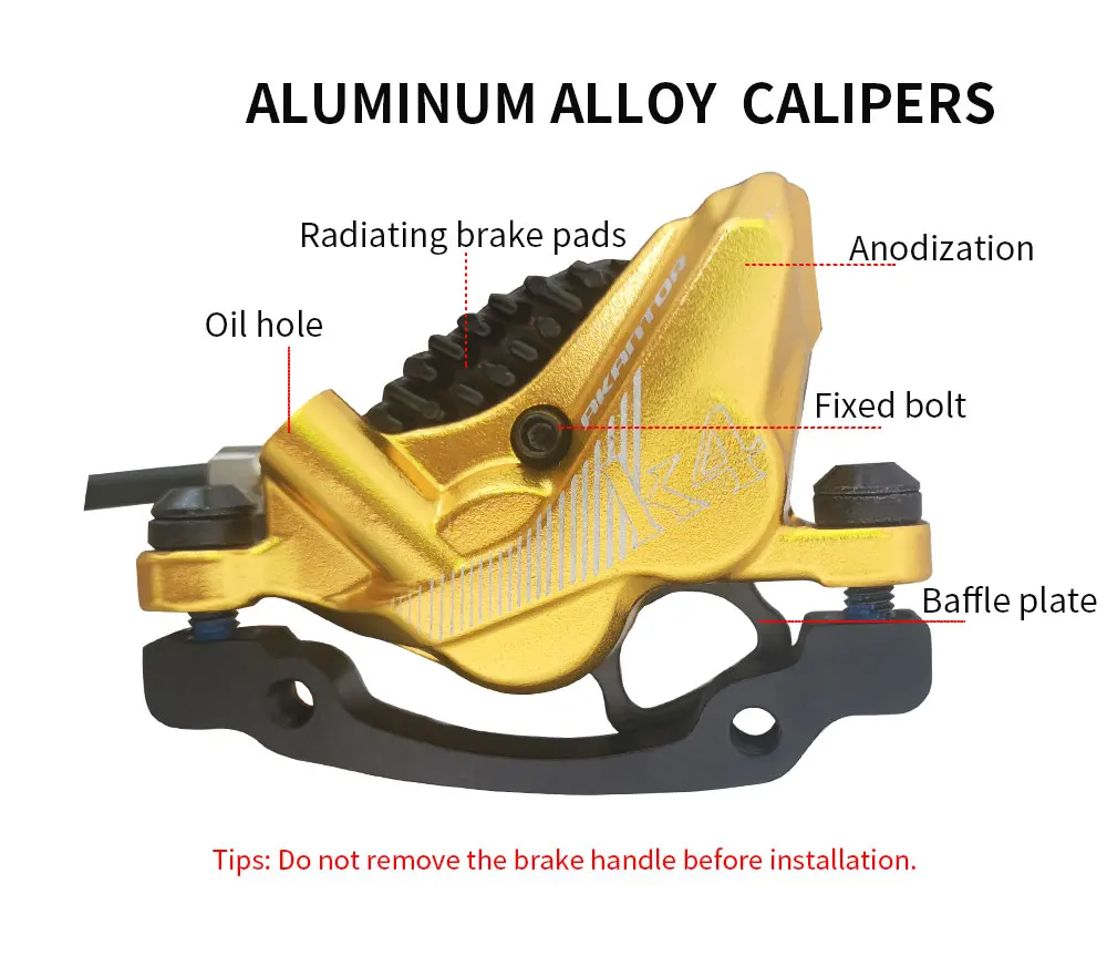 AKANTOR 4 Piston Mountain Bike Hydraulic Disc Brake 900/1600mm XC AM DH MTB Calipers With Cooling Brake Pads Oil Pressure IS PM