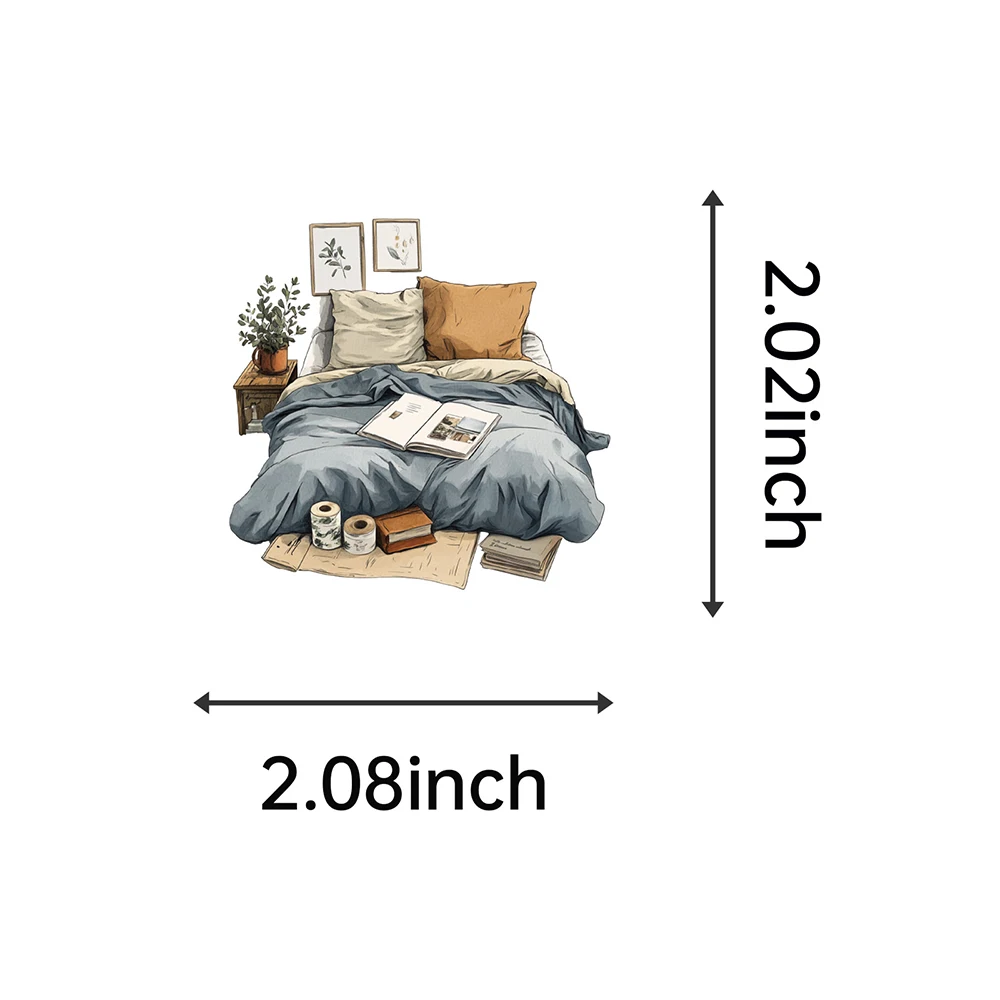 10/30/50pcs Vintage Cartoon Home Art Stickers Aesthetic Creative Decals Decorative Scrapbook Phone Transparent Graffiti Sticker