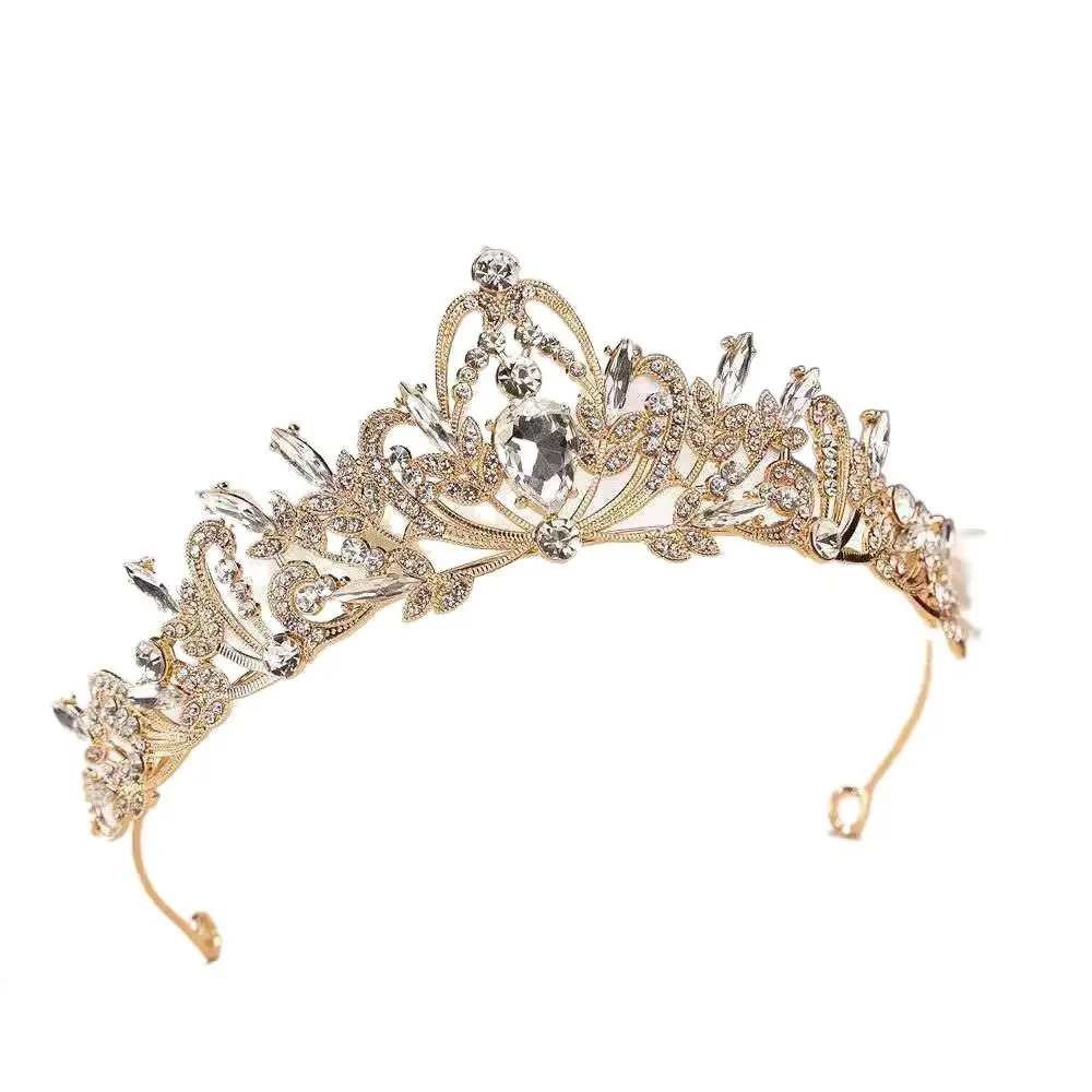 

Temperamental Vintage Alloy Baroque Queen Princess Wedding Tiara Bride Crown Korean Style Headband Women Hair Accessories