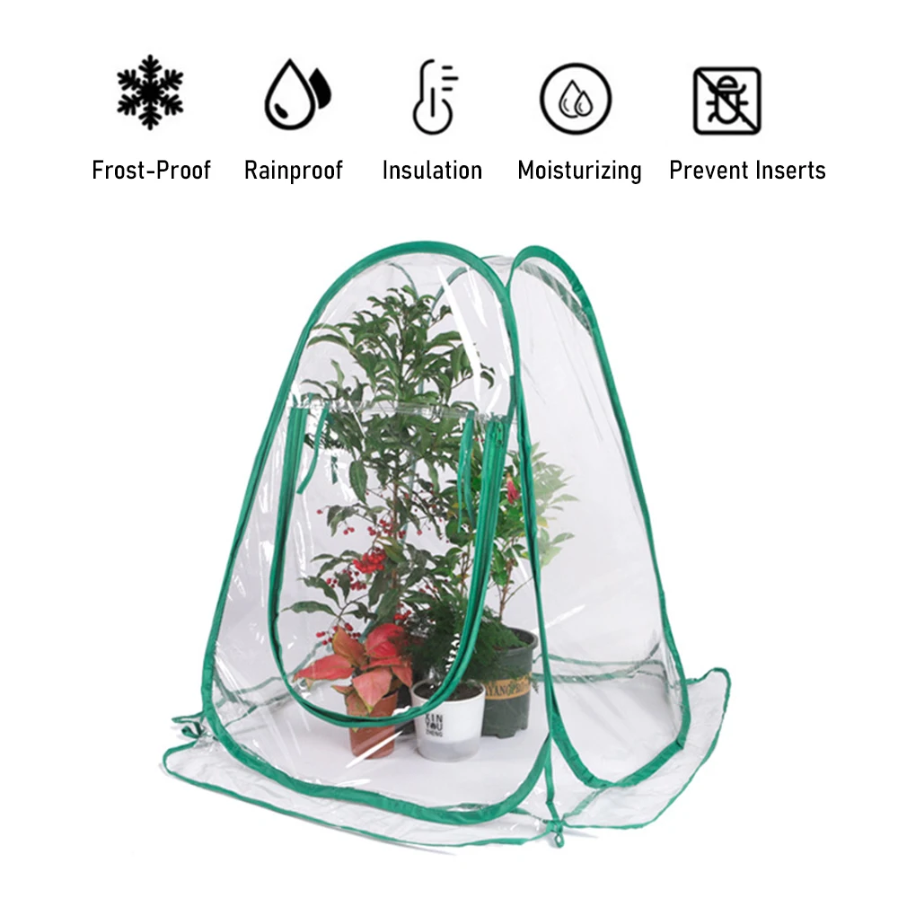 Greenhouse Mini Plant Cover Pop Up PVC Greenhouses Backyard Protecting for Flower Grow Gardening Rain Shelter Frost Tents