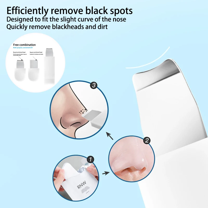 Facial Skin Scrubber Spatula Exfoliator Deep Cleansing Tool Double-Headed Blackhead Remover Pore Cleaner Spatula Skin Care Tool