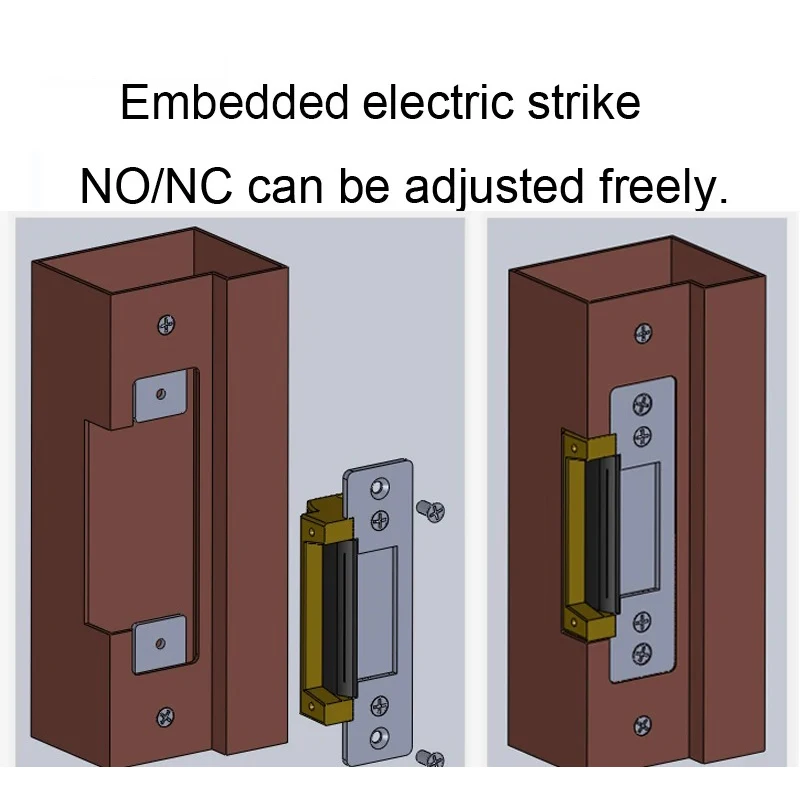 Imagem -06 - Ansi- Greve Bloqueio Elétrico Padrão de Segurança Eletrônico Door Lock Quadro Estreito Secure Fail Original dc 12v Aço Inoxidável