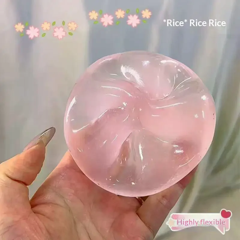 /GJ/Round Toy Cute Mochi Anti Stress Fidget Toy Soft Simulated Transparent Ball Quick-rebound Decompression Toy Maltose