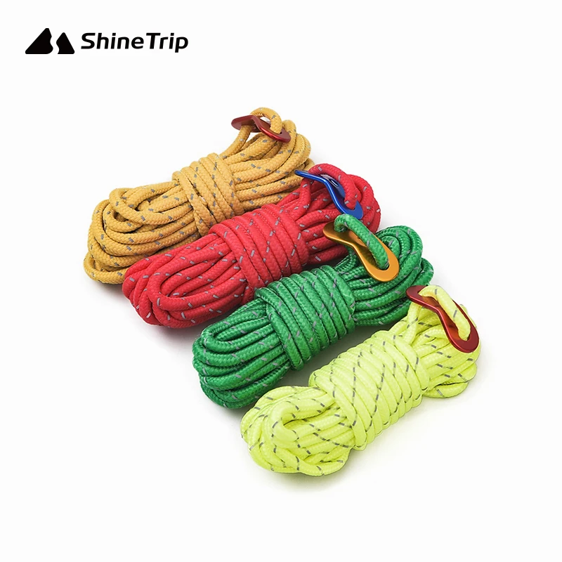 

4PCS Outdoor Tent Rope 3-4mm Reflective Windproof Rope Canopy Drying Wind Rope Buckle Rope 4M Tent Camp Rope Camping Equipment