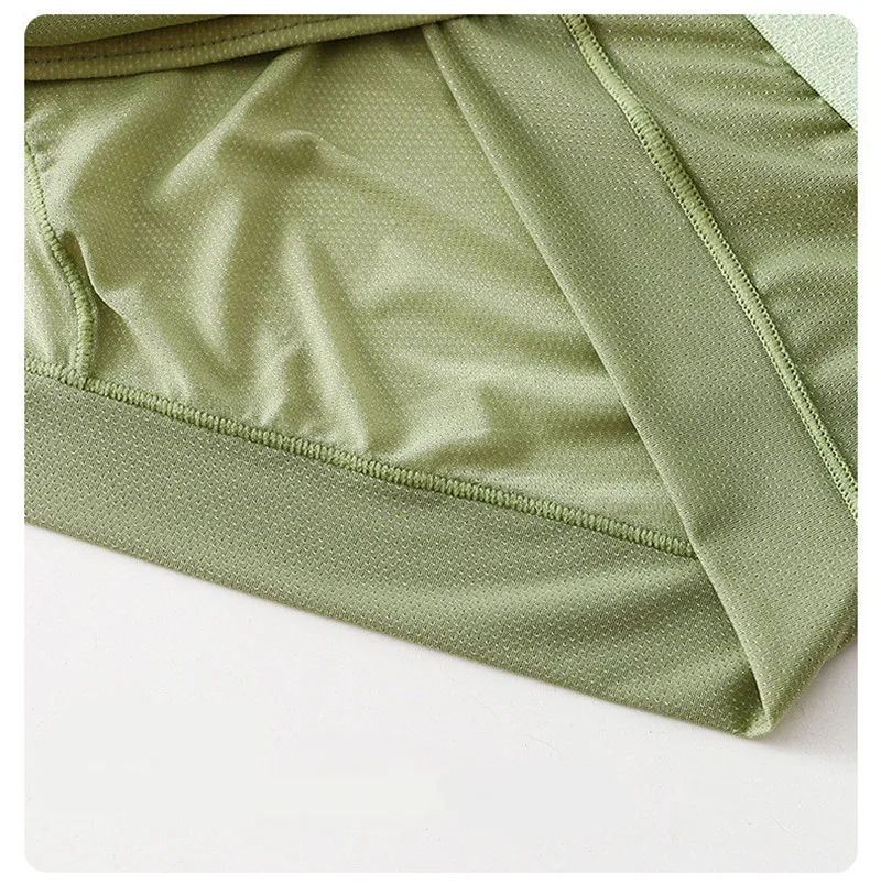 Sexy Men's boxer Ice screen hole cueca large convex breathable quick dry men's boxers solid color underpants men underwear new