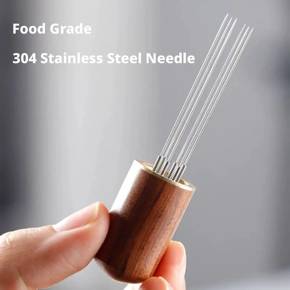 Mini Stainless Steel Coffee Powder Tamper Wood Handle Espresso Distributor Espresso Coffee Stirrer Barista Accessories
