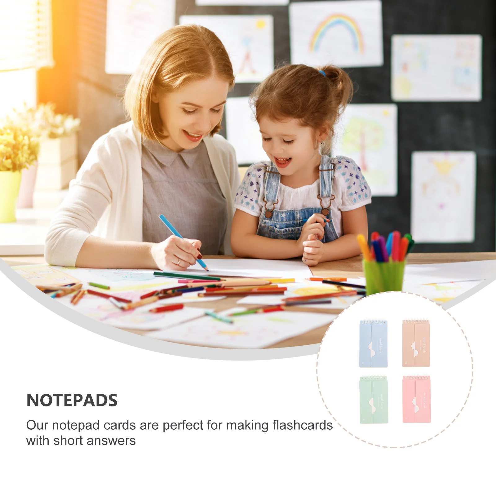 4 pçs prático portátil blocos de notas anel notas almofadas para leitura livros indexação e flashcards usar bloco de notas portátil