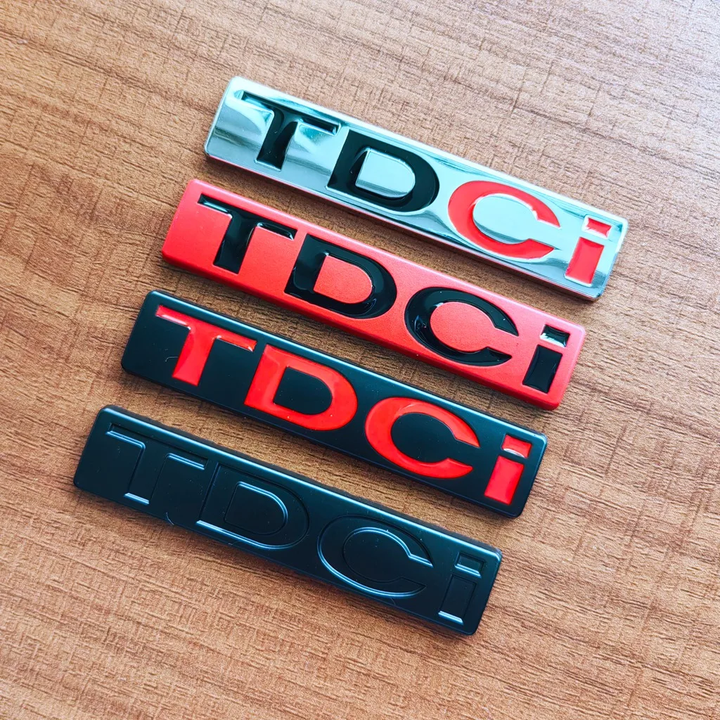 3D Metal Chrome Black Logo TDCI Emblem Car Fender Trunk Badge For Ford Fiesta Kuga Mondeo MK3 Focus MK2 TDCI Sticker Accessories