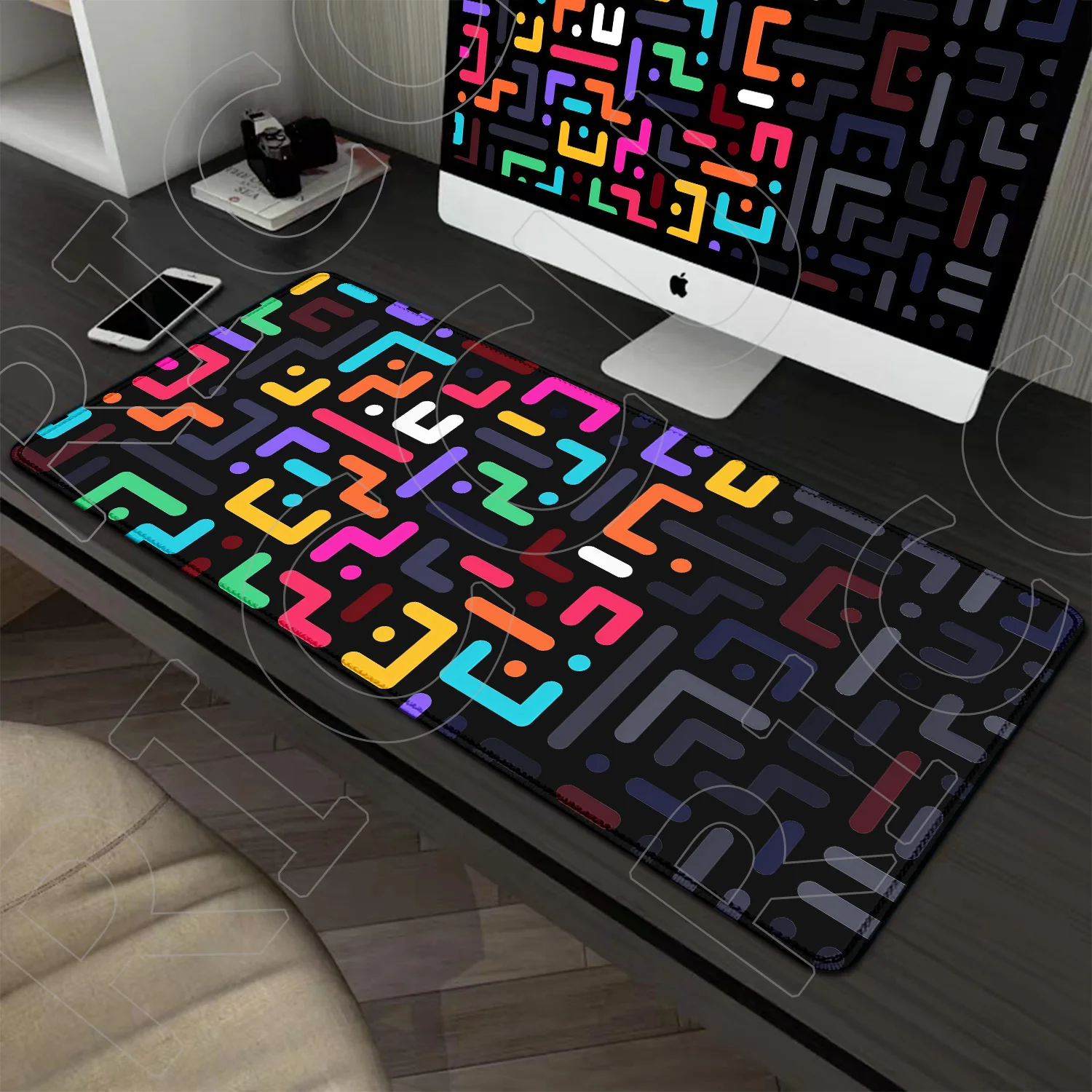 

PC peripherals Gaming HD XXL Mousepad art Geometric Lines Large Mouse pad Desk Mat Non-Slip Rubber Black Keyboard 30x60cm Mats