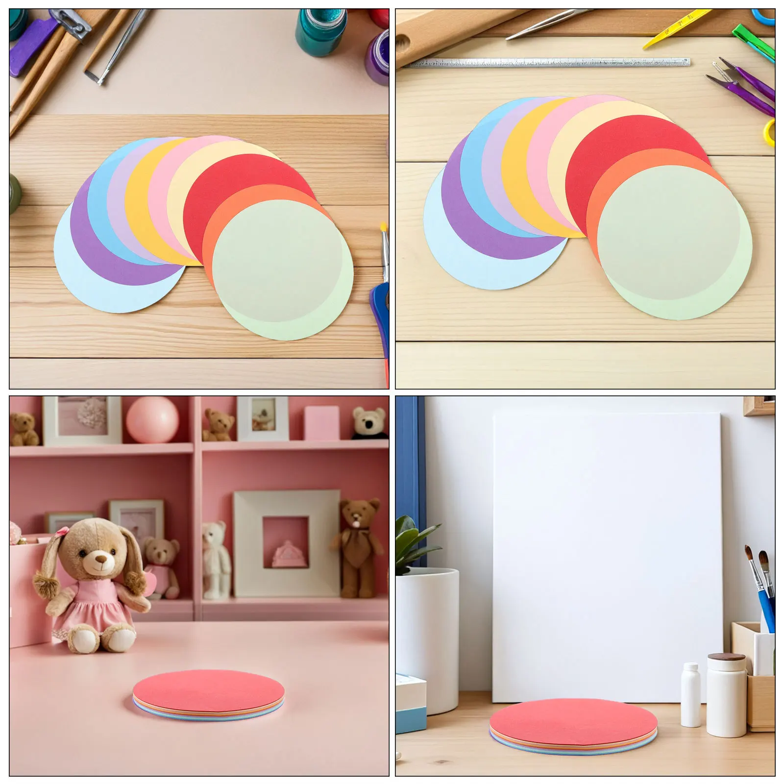 300 قطعة من ورق الحرف الملون، أوراق اوريغامي المستديرة، ورق قابل للطي مزدوج الجوانب لمشاريع الصياغة الفنية الإبداعية ذاتية الصنع #4