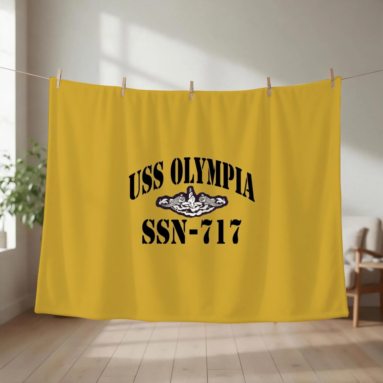 USS OLYMPIA (SSN-717) SHIP'S STORE Throw Blanket For Baby Softest Blankets For Bed Moving Blankets