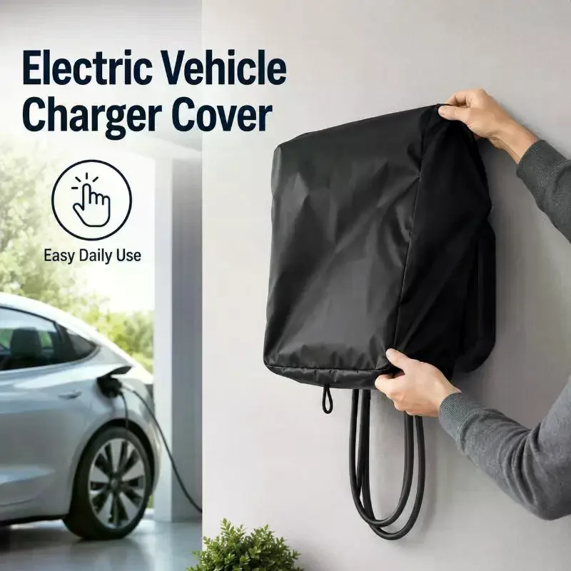 Waterproof Drawstring Bottom EV Charging Post Protective Cover For Electric Vehicle Charger Only Protective Sleeve 1PC
