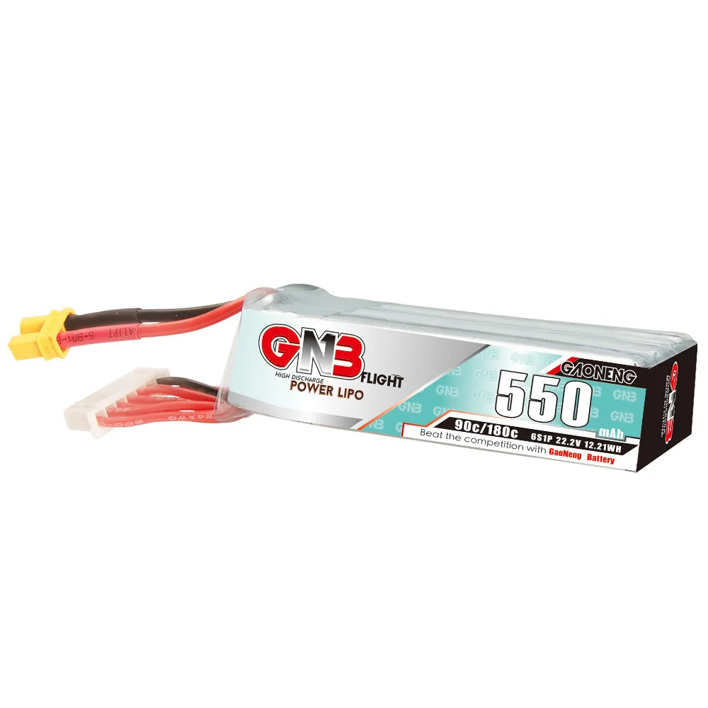 GNB LiPo Battery 6S 22.2V 550mAh 90C/180C With XT30 Plug For Quadcopter Helicopter FPV Drone Model Parts 6S Battery