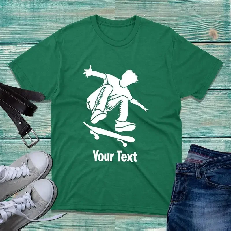 Personalised Skateboard Your Name T Shirt Skater Funny Skateboarding Sport Top