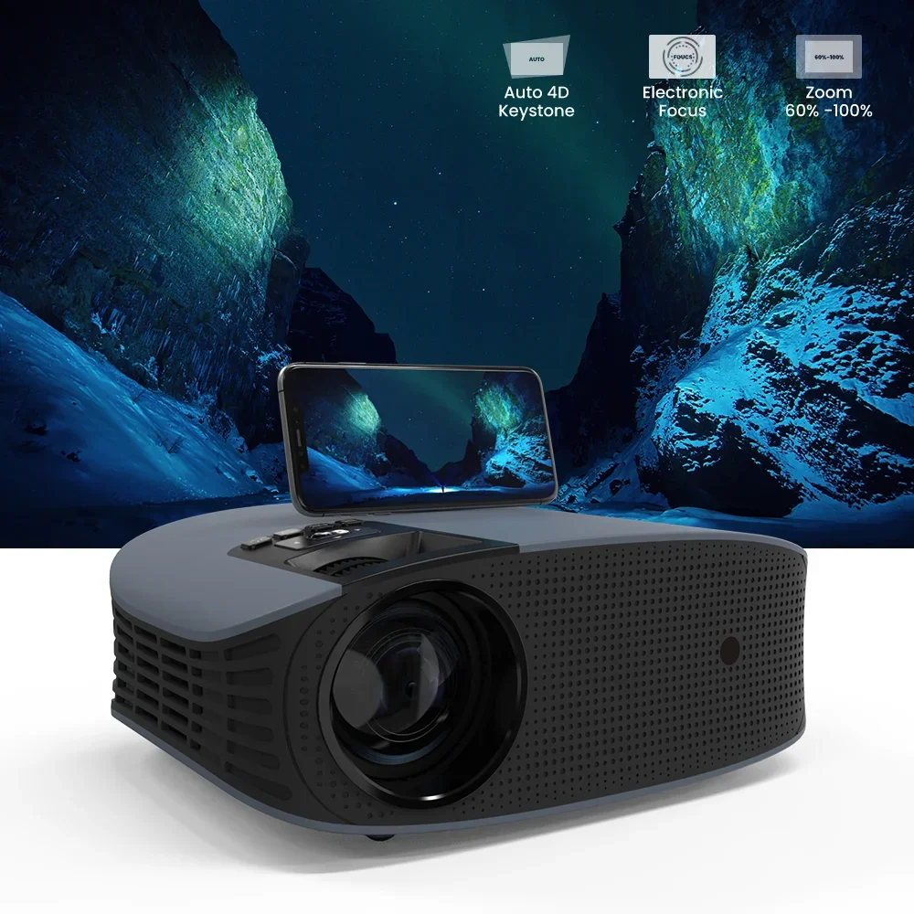 Auto Keystone Correction  Portable Camping Full HD LED Projector