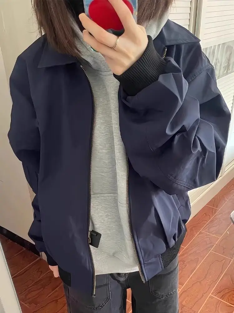 سترات منفوخة للنساء سترة بناتي للخريف من الفلانيل بأزرار للكلية شبابية عصرية جميلة فنية Preppy بناتي دافئة #5