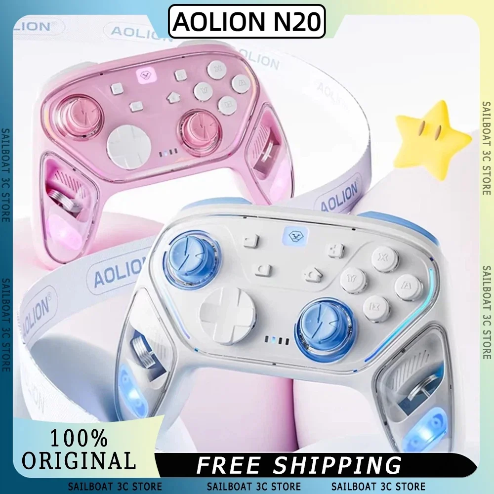 

Беспроводные игровые контроллеры AOLION N20 для Switch 2, OLED-ПК, IOS, Android, джойстики Hall, эргономичные геймпады без дрейфа