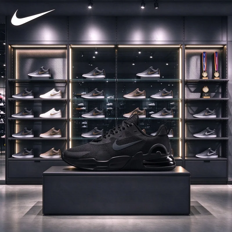 Nike Air Max Alpha 5 Men Sneakers, Heel Air Cushion Training Shoes, Breathable Casual Trainers Triple Black DM0829-010