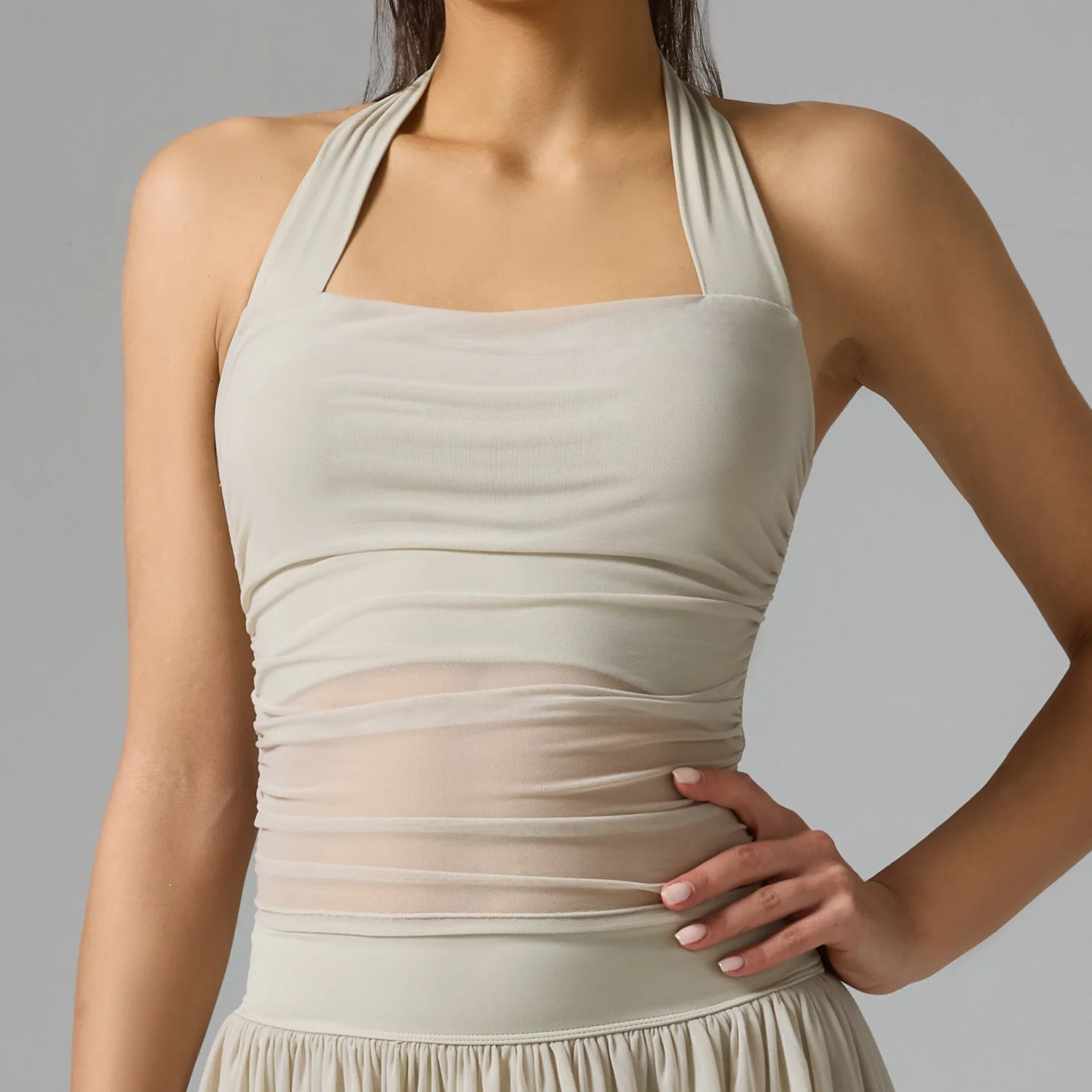 Women Solid Color Halter With Shock-proof Chest Pad Backless Tank Top Outdoor Sports Gym Fitness Breathable Elastic Vest