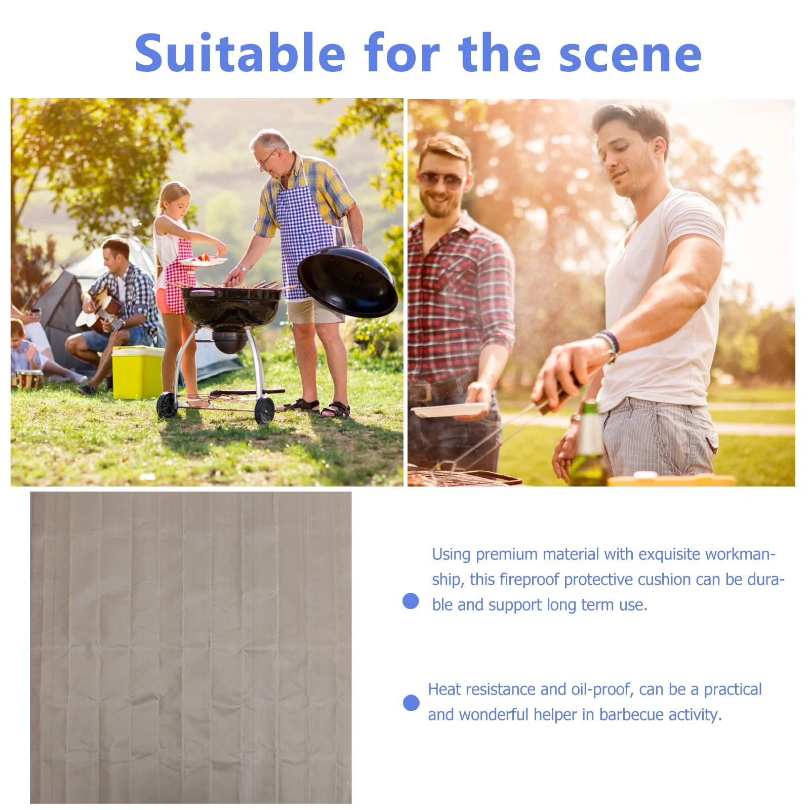 

Camping Fire Pit Mat Foldable Fireproof Protective Cushion Outdoor Heat Resistant Bbq Insulation Pad for Patio Backyard Deck