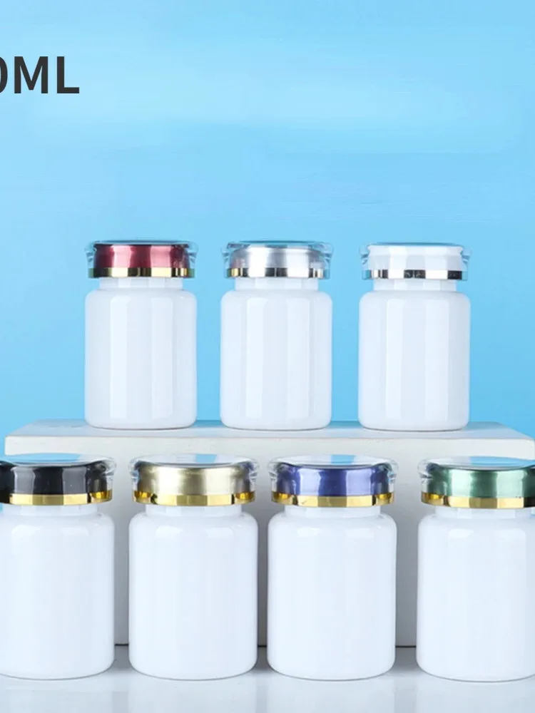 

Продажа 80 мл белых питомцев капсул лекарство пустой образец пластиковый диспенсер бутылка маленькие банки крем мини Botellas 10 шт.