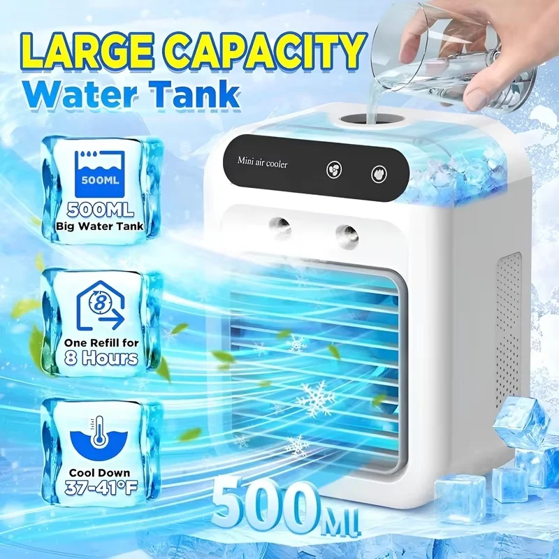 Humidificador enfriador de aire acondicionado portátil, ventilador de aire acondicionado para coche, ventilador de refrigeración, humidificador de fragancia, ventiladores de refrigeración de verano
