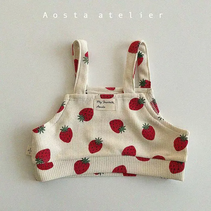 2025 الخريف جديد طفلة لطيف الفراولة طباعة الملابس مجموعة الرضع مخطط تي شيرت سترة السراويل 3 قطعة دعوى طفل وتتسابق