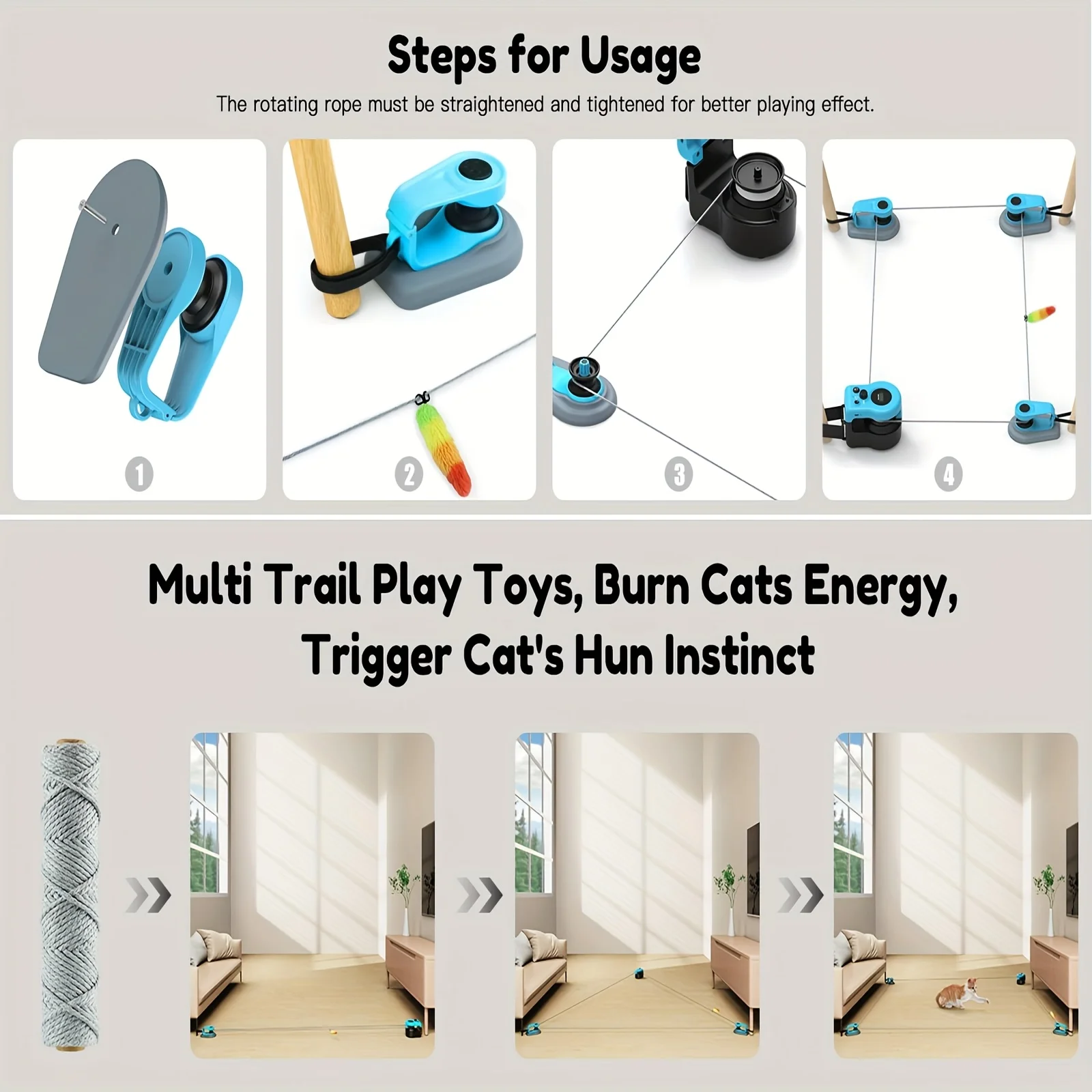 Upgraded Interactive Cat Toy – Feather Mouse Lure with Auto Movement for Indoor Play, Hunting Simulation, Mental Stimulation & G view 2