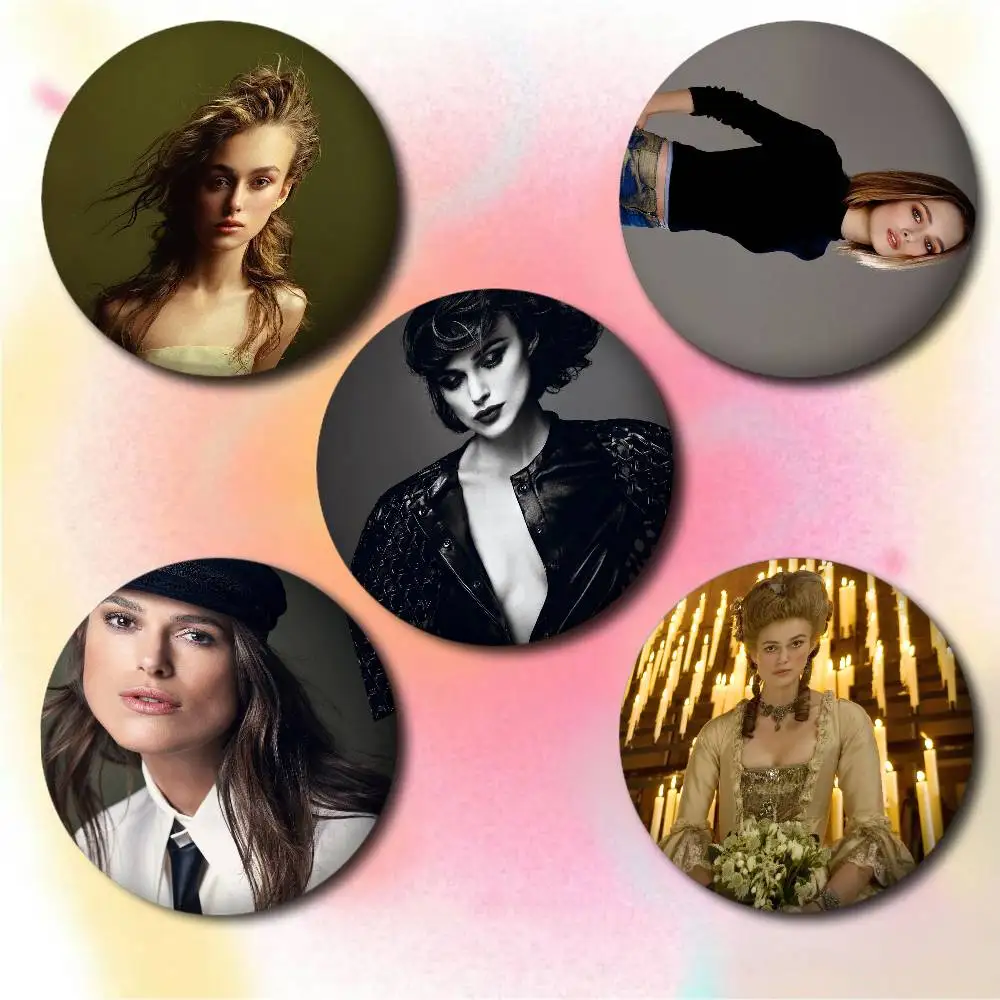 K-Keira كريستينا نايتلي صور دبابيس الإبداعية شارة مستديرة الهدايا دبابيس 32/44/58 مللي متر #3