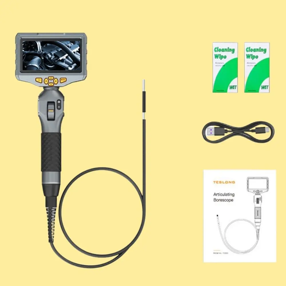 Imagem -06 - Articulando Borescope Endoscópio Dirigível Polegadas Vídeo Endoscópio Inspeção Câmera Fibra Óptica para Aeronaves Automotivas