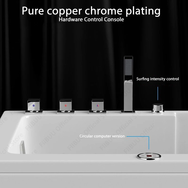 Premium Quality Bathtub Acrylic Household Tub With Dual-side Skirt Right Skirt,Multi Functional Soaking Bath,Bathroom Furniture