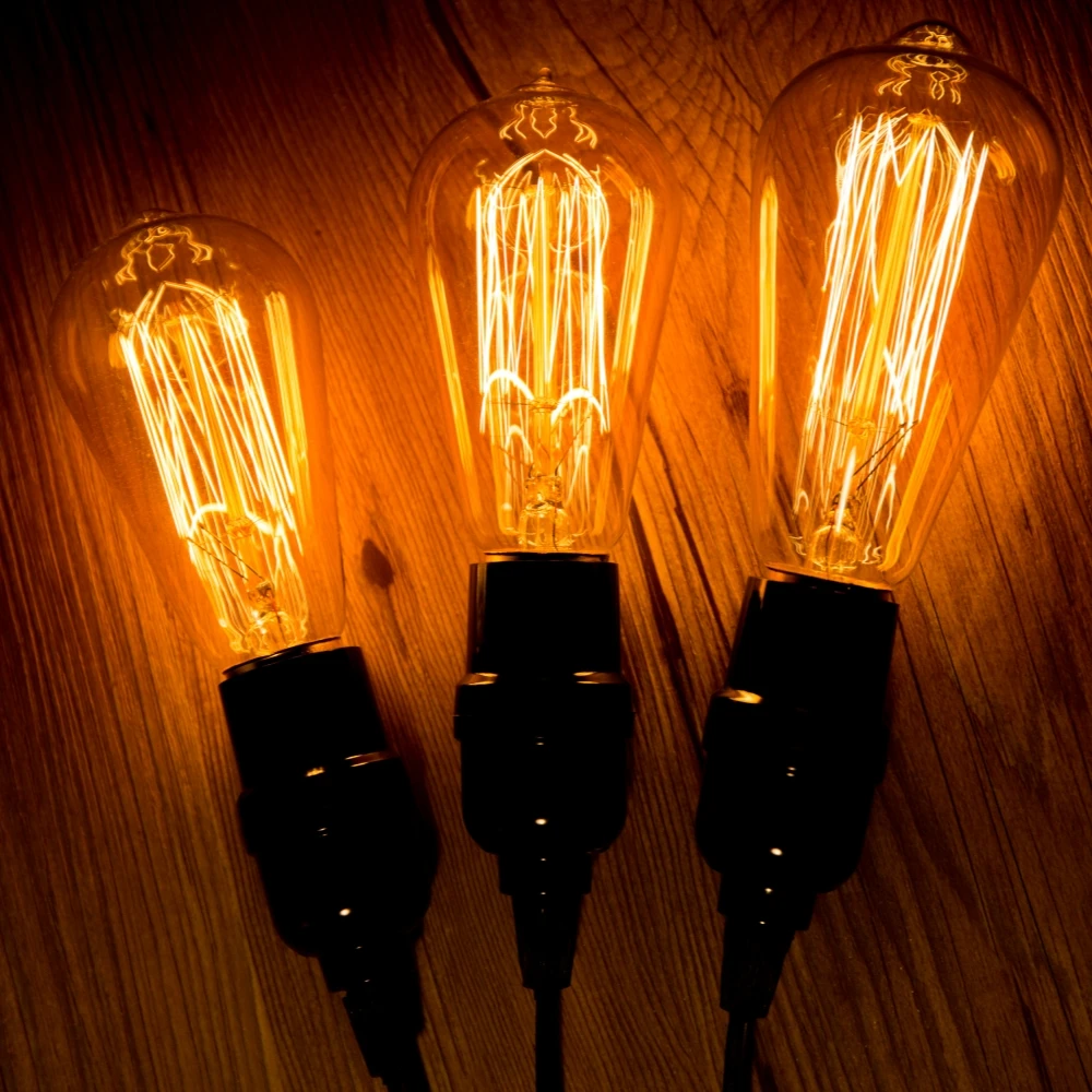 2-12Pcs E27 ST64 ST58 Incandescent Filament Bulb 40W 220V Retro Vintage Edison Lamp For Home Bedroom Indoor Decor