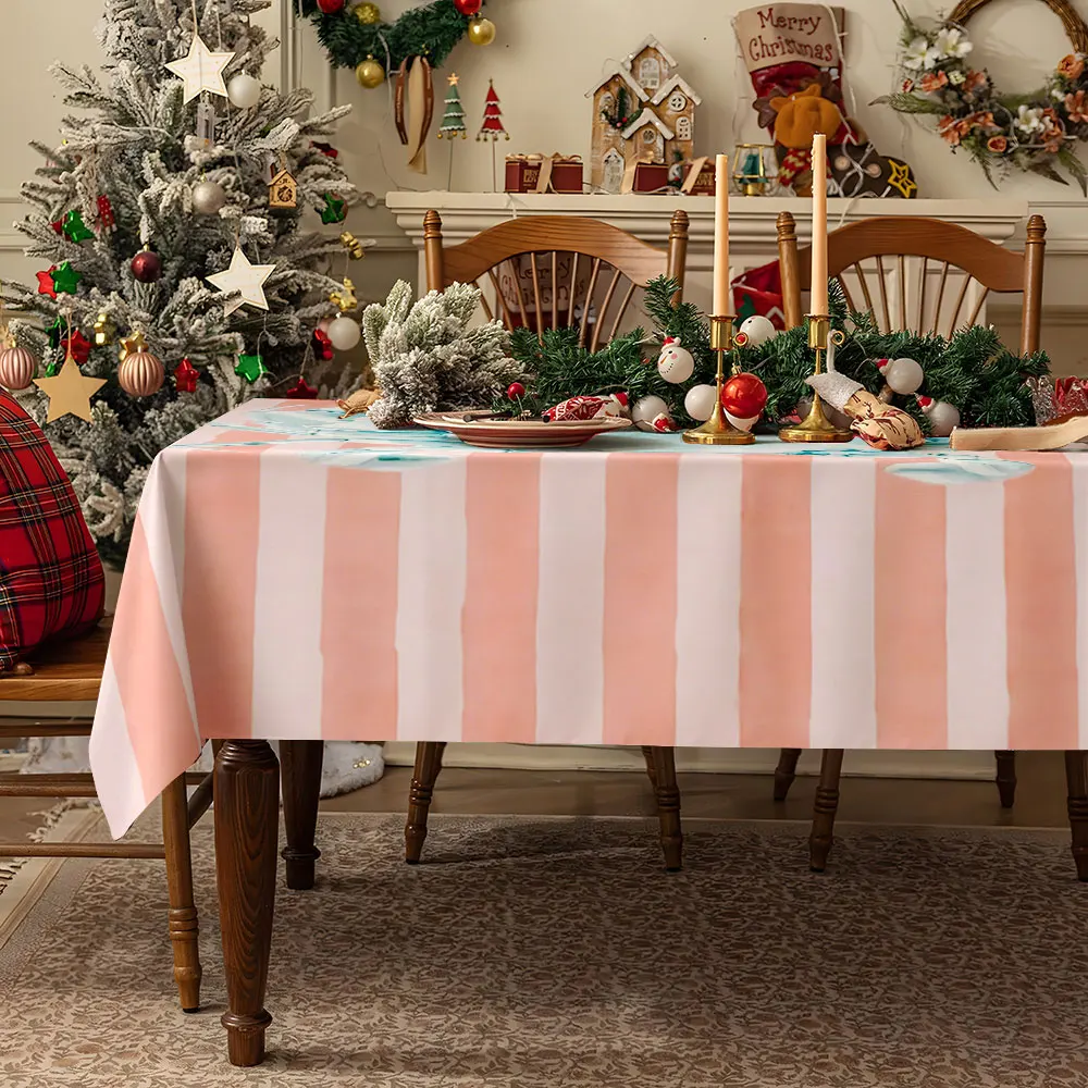 Coastal Collage Table Cloth Waterproof Tablecloth Spill Proof Table Cloth, Wipe Clean Table Cloth for Dining Camping
