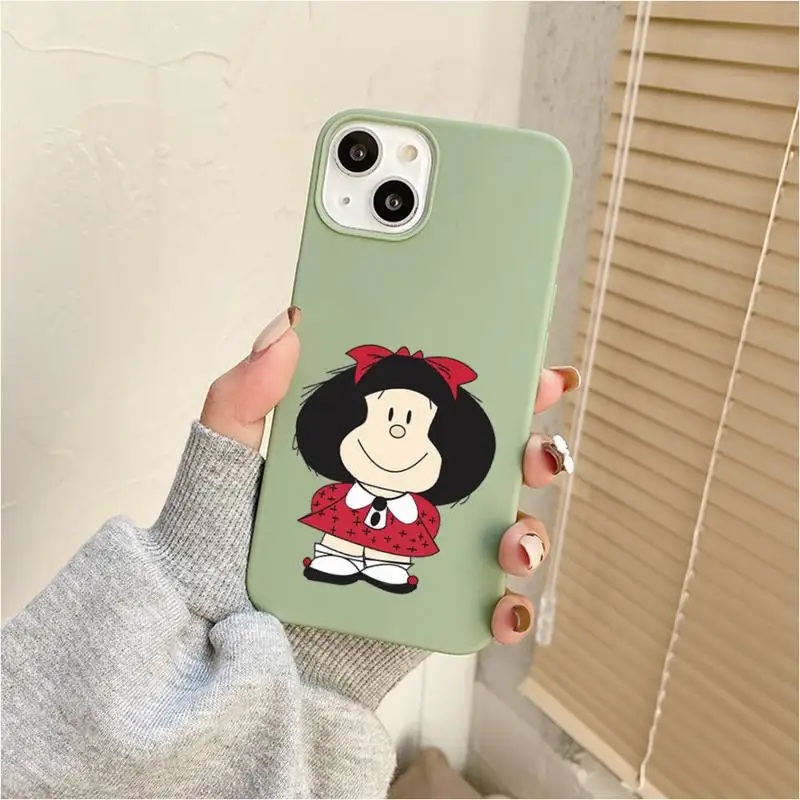 Cartoon Mafalda Phone Case For Iphone 7 8 Plus X Xr Xs 11 12 13 Se2020 Mini Mobile Iphones 14 Pro Max Case