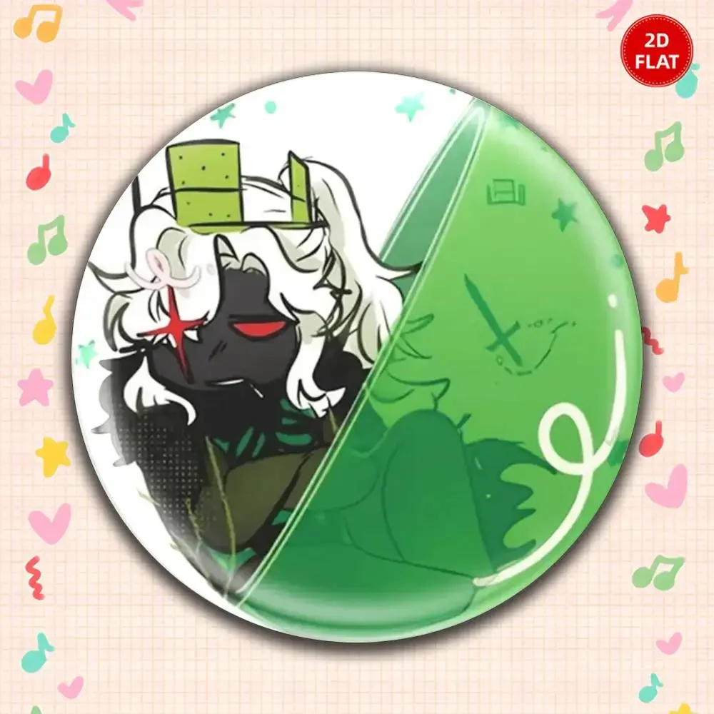 2026 Newest Style Classic Model 2D FLAT Stylish Ornate Round Anime Plastic Brooch Pin Unisex Lapel Badge Fun Gift  Classmates S