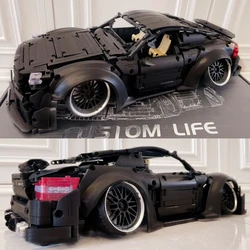 IN STCOK AMGS C63 1:8 Model Sport Black Car Warrior Racing Technology Compatible Hight-tech MOC Building Blocks Bricks Toys